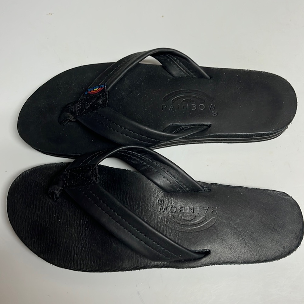 Rainbow flip flops double layer